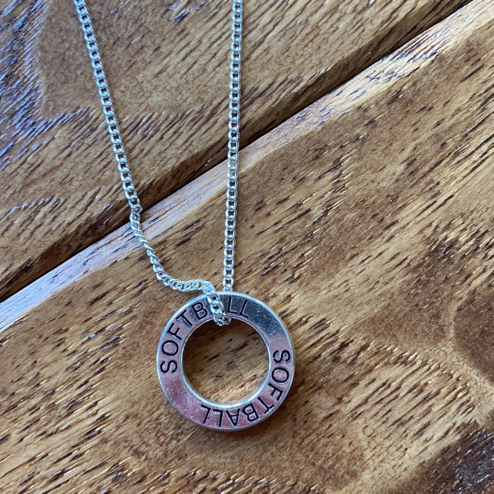 Girls Softball Necklace - Picture 2 of 2